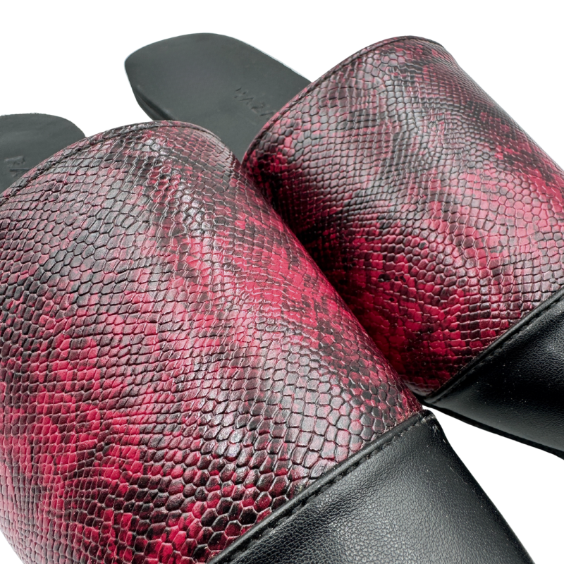 CELESTE Slip-On Flats – Pointed-Toe Mules in Snakeskin Faux Leather with Plain Toecap