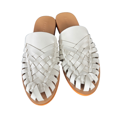 ALEXA Genuine Leather Woven Slides – Handwoven Flat Sandals for Women