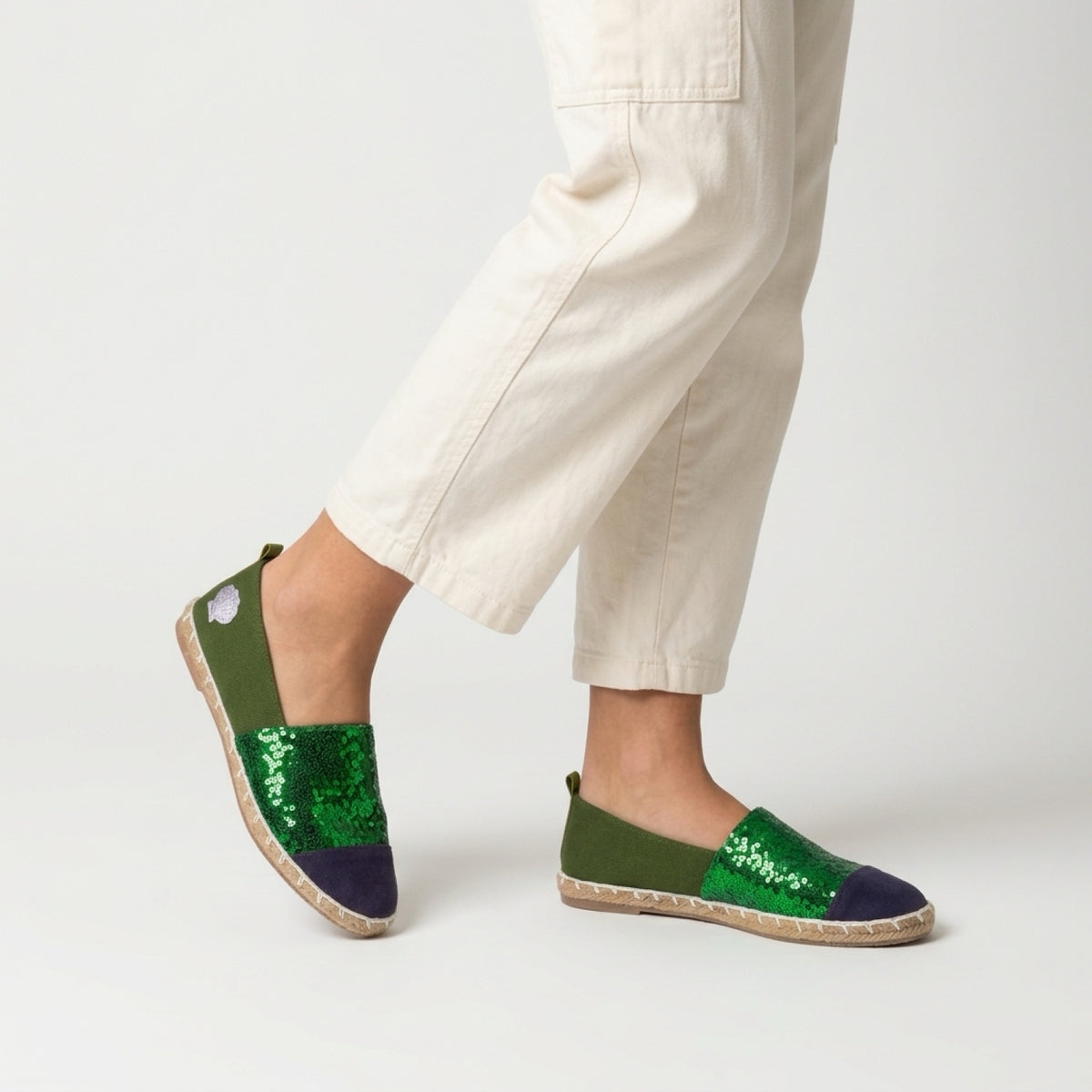 Ariel Princess-Inspired Green Sequin Espadrilles for Women | Rahaza Fashion