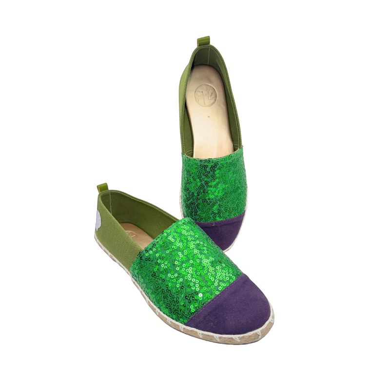 Ariel Princess-Inspired Green Sequin Espadrilles for Women | Rahaza Fashion