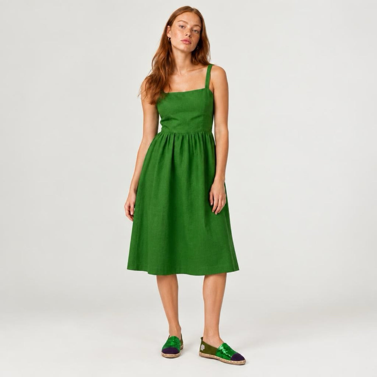 Ariel Princess-Inspired Green Sequin Espadrilles for Women | Rahaza Fashion