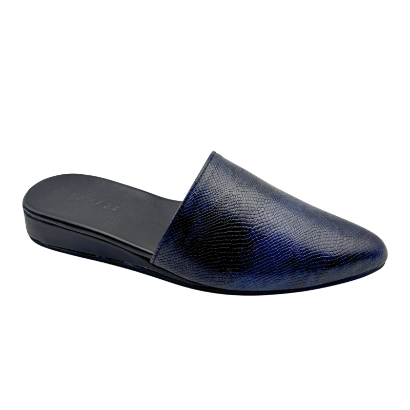 Astrid Low Wedge Shoes – Snakeskin Print Upper, Black Wedge Heel | Chic Comfortable Mules for Women