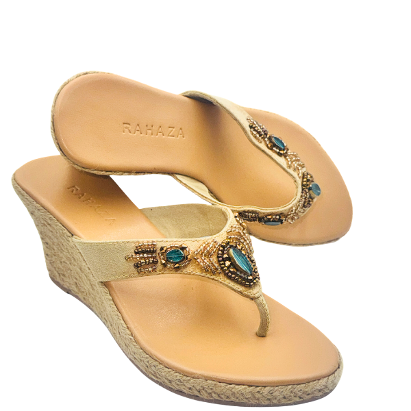 BEA – Beaded Thong Wedge Slip-On