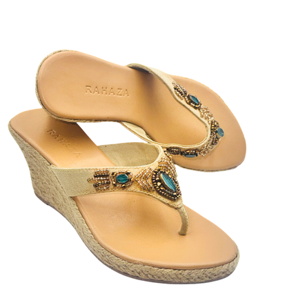 BEA – Beaded Thong Wedge Slip-On