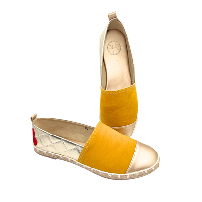 Beauty Princess-Inspired Yellow and Gold Espadrilles for Women | Rahaza Fashion