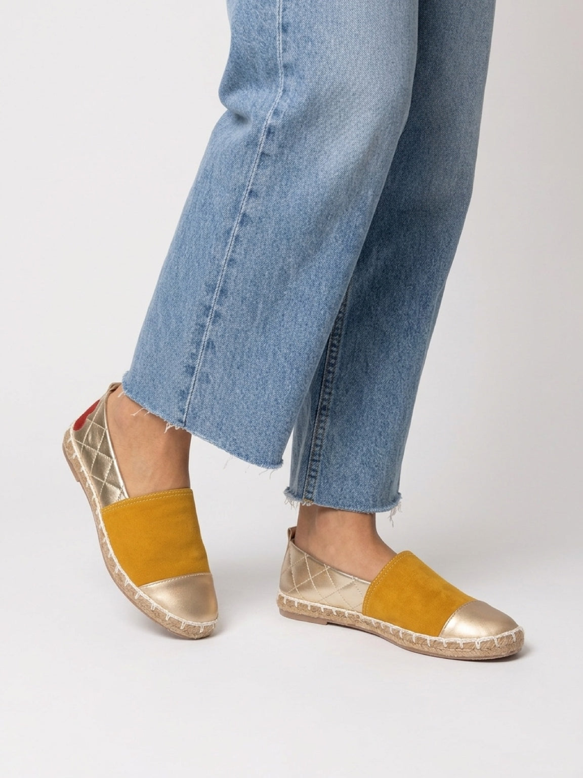 Beauty Princess-Inspired Yellow and Gold Espadrilles for Women | Rahaza Fashion