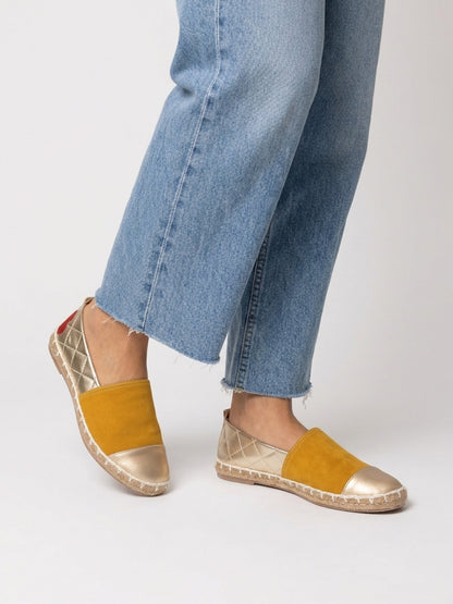 Beauty Princess-Inspired Yellow and Gold Espadrilles for Women | Rahaza Fashion