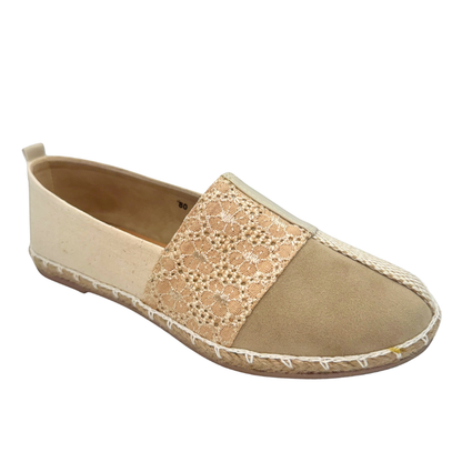 BONNIE Espadrille Slip-On for Women – Neutral Beige Casual Flats | Lightweight &amp; Comfortable Everyday Shoes