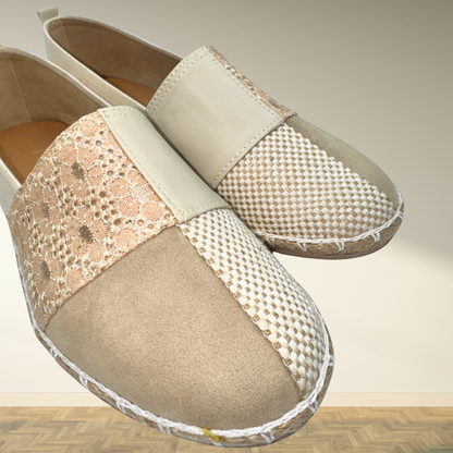 BONNIE Espadrille Slip-On for Women – Neutral Beige Casual Flats | Lightweight &amp; Comfortable Everyday Shoes
