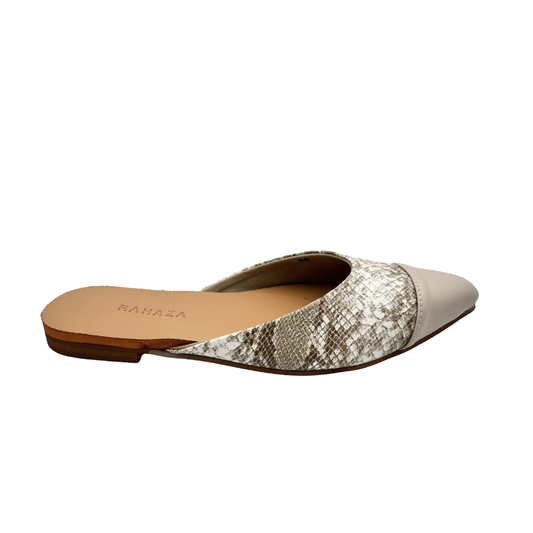 Dakota Pointed Flat Mule – Snakeskin Faux Leather Slip-On