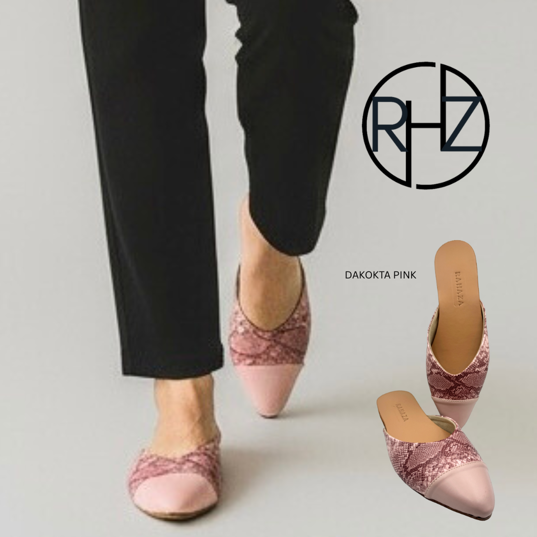 Dakota Pointed Flat Mule – Snakeskin Faux Leather Slip-On