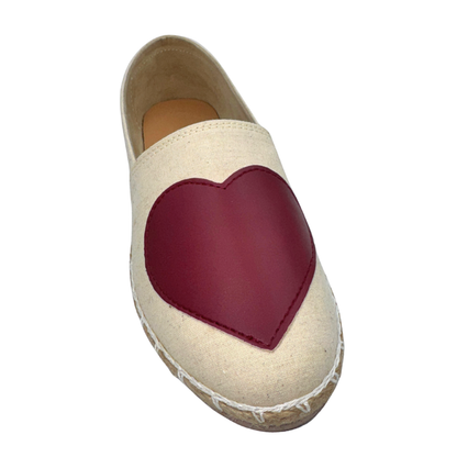 HEART Espadrille for Women – Red Heart Design | Comfortable Casual Flats for Young & Young at Heart