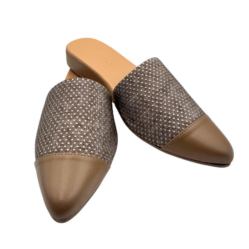 Mochi Low Wedge Mules – 1 Inch Comfortable Slip-On Shoes with Polka Dot Design | Stylish Everyday
