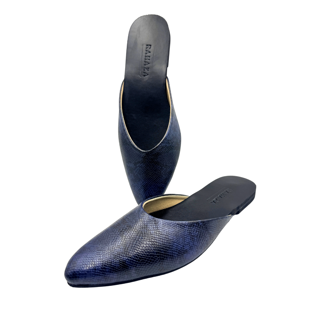 MONROE snakeskin Mule Flats  Comfort Slip-On Shoes by RAHAZA