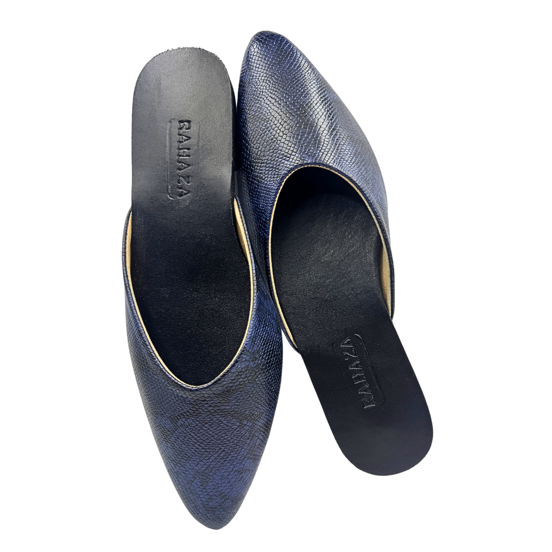 MONROE snakeskin Mule Flats  Comfort Slip-On Shoes by RAHAZA
