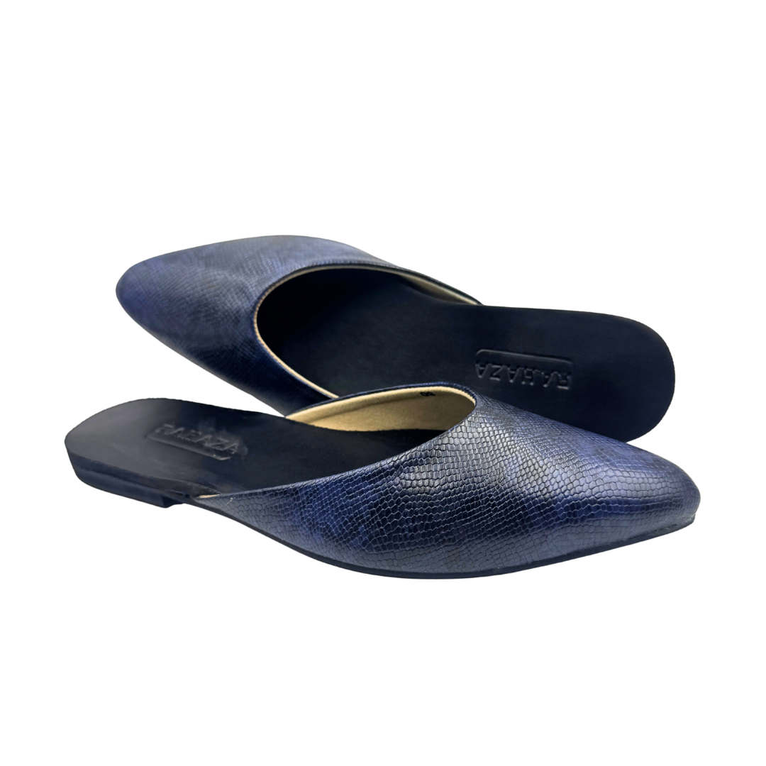 MONROE snakeskin Mule Flats  Comfort Slip-On Shoes by RAHAZA