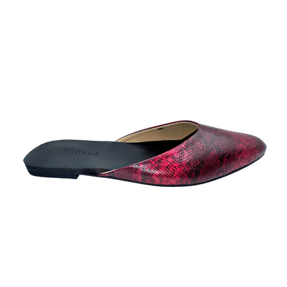 MONROE snakeskin Mule Flats  Comfort Slip-On Shoes by RAHAZA