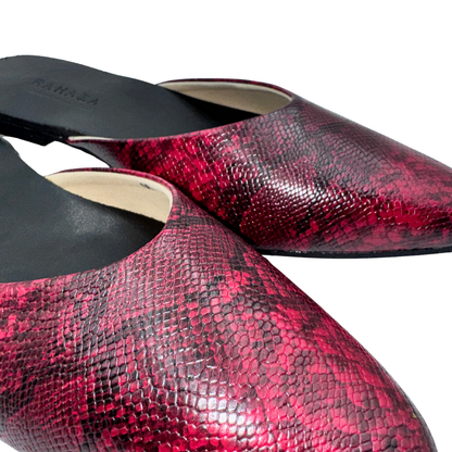 MONROE snakeskin Mule Flats  Comfort Slip-On Shoes by RAHAZA