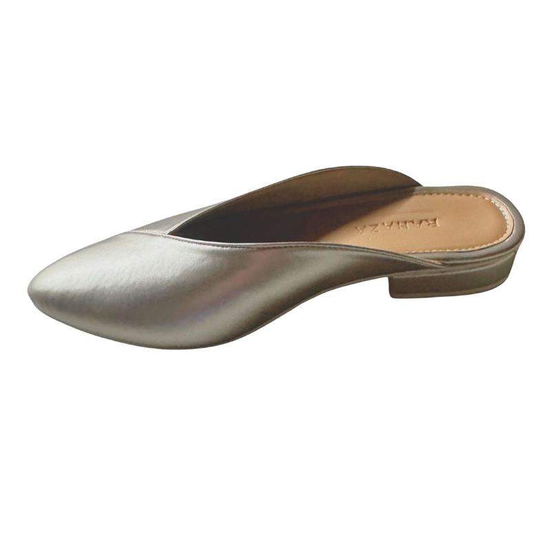 PARDINA Light Gold Mule Heels – 1 Inch Elegant Slip-On Shoes for Weddings & Special Occasions