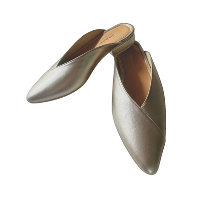 PARDINA Light Gold Mule Heels – 1 Inch Elegant Slip-On Shoes for Weddings & Special Occasions