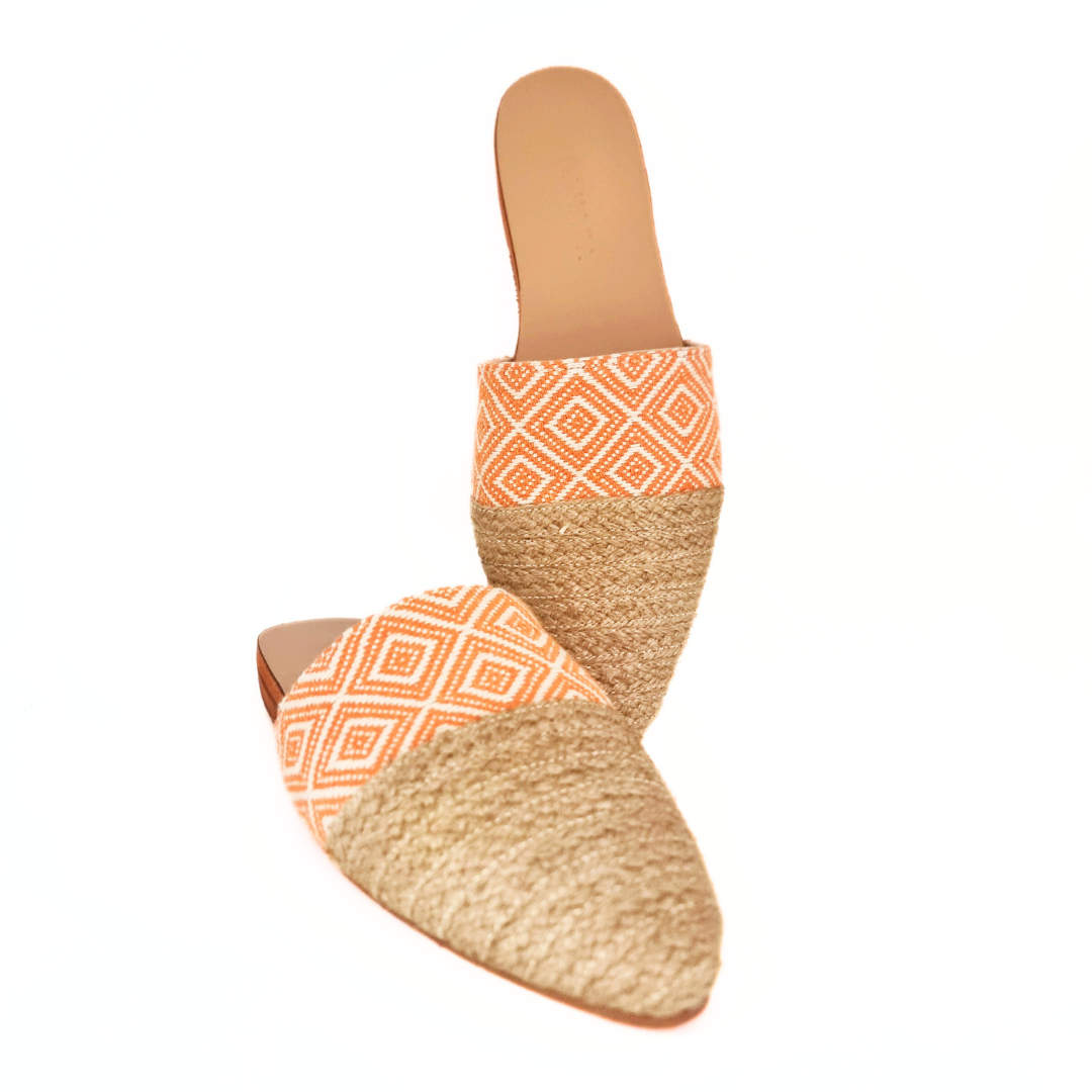 Peach Flat Mules – Elegant & Comfortable Women's Slip-On Shoes