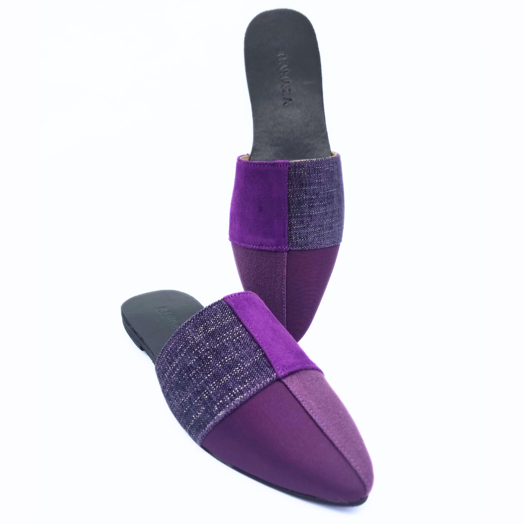 Purple Flat Mules – Elegant & Comfortable Women's Slip-On Shoes
