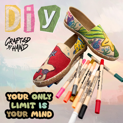 RAHAZA Design It Yourself (D.I.Y.) Art Espadrilles Kit – Paint Your Own Shoes | Creative DIY Craft Set