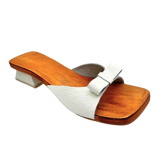 REBECCA Genuine Leather Slip-On Sandals – 2 Inch Square Heel | Chic Wide Square Toe Summer Heels for Women