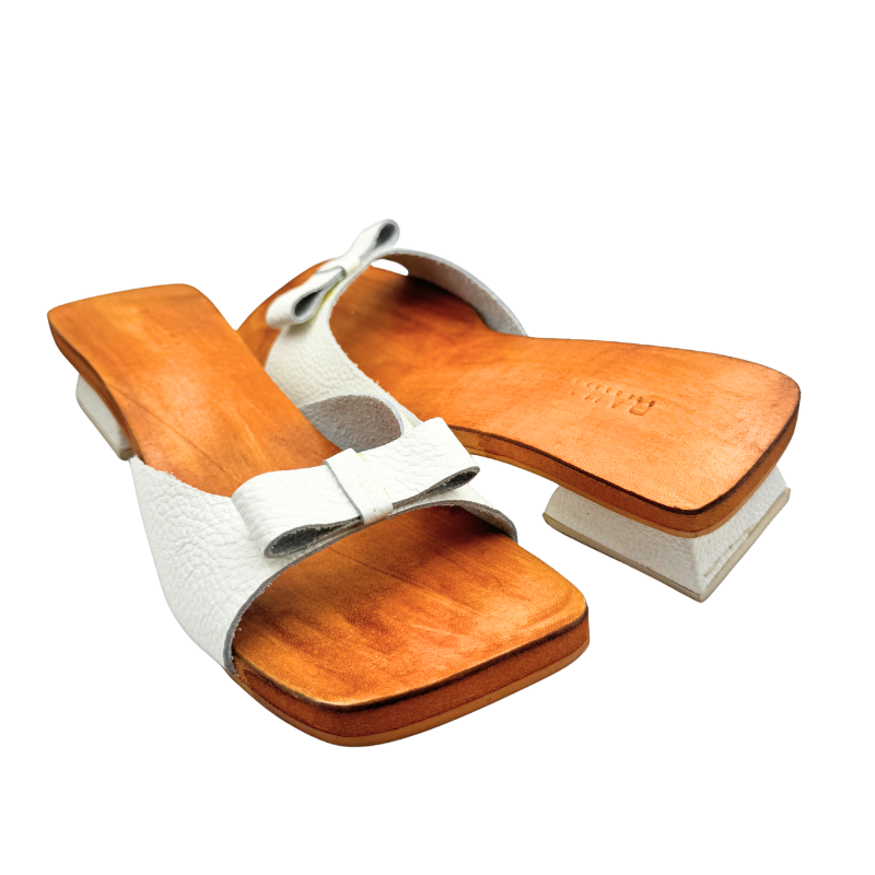 REBECCA Genuine Leather Slip-On Sandals – 2 Inch Square Heel | Chic Wide Square Toe Summer Heels for Women
