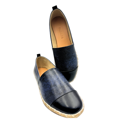 VALEN Espadrilles – Handmade Faux Snakeskin Flats with Abaca