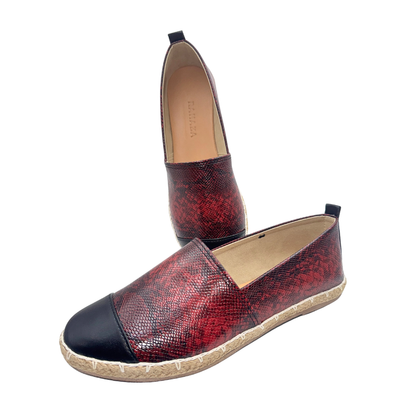 VALEN Espadrilles – Handmade Faux Snakeskin Flats with Abaca