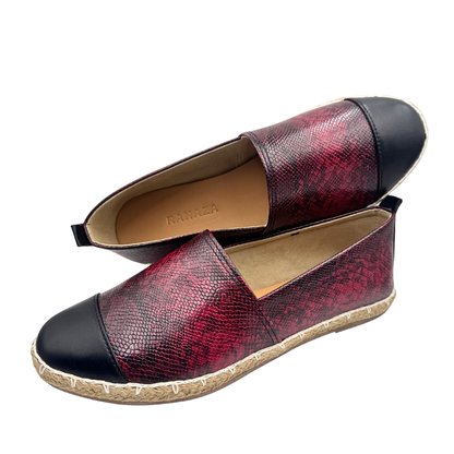 VALEN Espadrilles – Handmade Faux Snakeskin Flats with Abaca