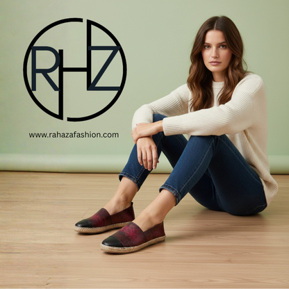 VALEN Espadrilles – Handmade Faux Snakeskin Flats with Abaca