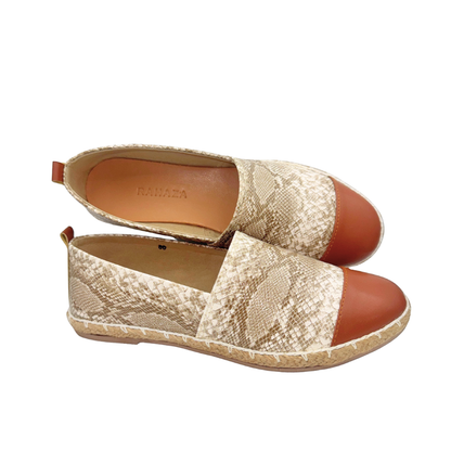 VALEN Espadrilles – Handmade Faux Snakeskin Flats with Abaca