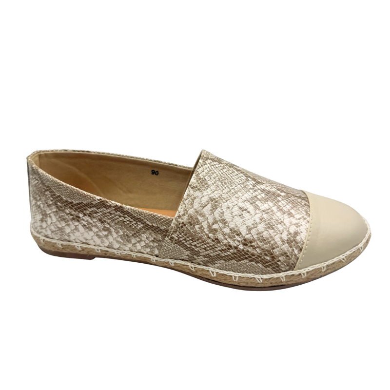 VALEN Espadrilles – Handmade Faux Snakeskin Flats with Abaca