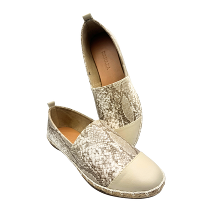 VALEN Espadrilles – Handmade Faux Snakeskin Flats with Abaca