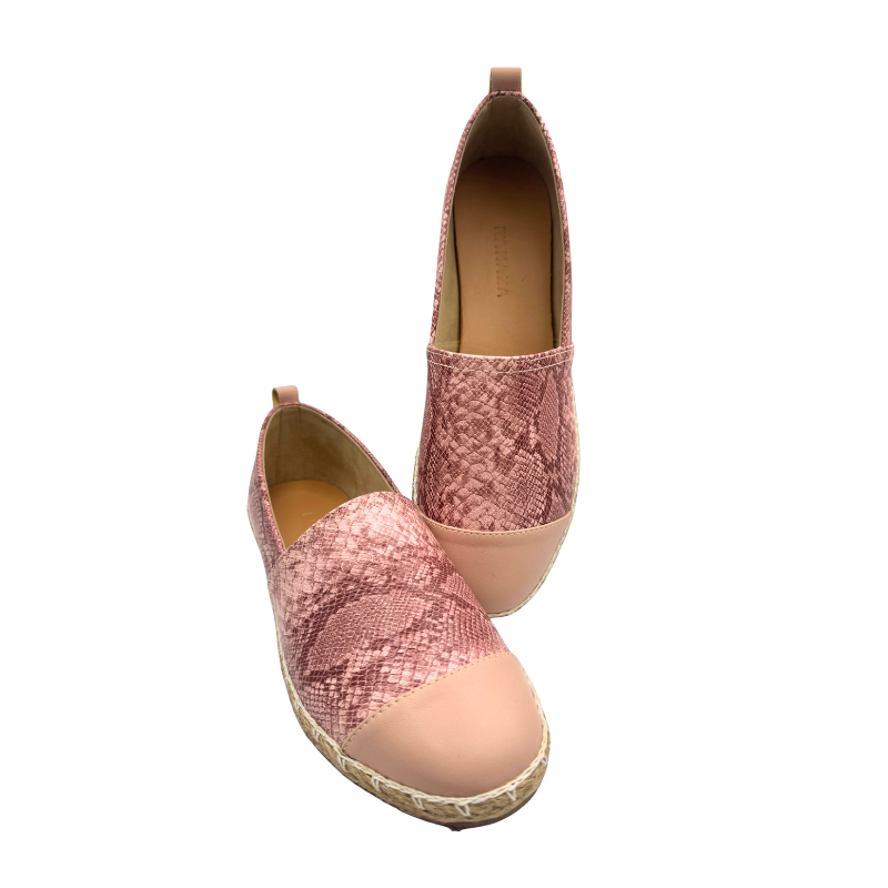 VALEN Espadrilles – Handmade Faux Snakeskin Flats with Abaca