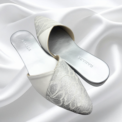 VIVIAN Slip-On Mules – 1 Inch Heel Wedding  Special Occasion Shoes for Women