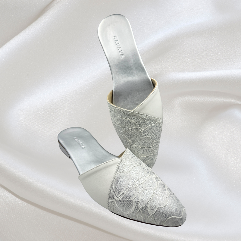 VIVIAN Slip-On Mules – 1 Inch Heel Wedding  Special Occasion Shoes for Women