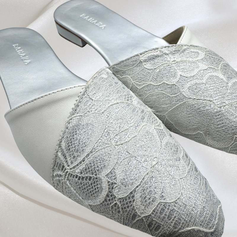 VIVIAN Slip-On Mules – 1 Inch Heel Wedding  Special Occasion Shoes for Women