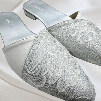 VIVIAN Slip-On Mules – 1 Inch Heel Wedding  Special Occasion Shoes for Women
