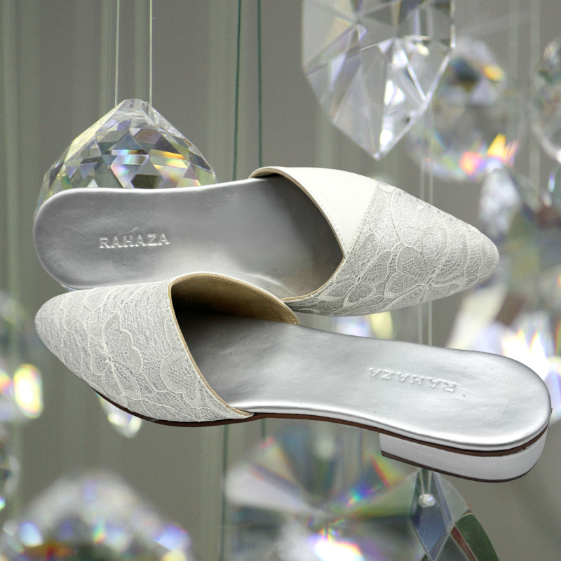 VIVIAN Slip-On Mules – 1 Inch Heel Wedding  Special Occasion Shoes for Women